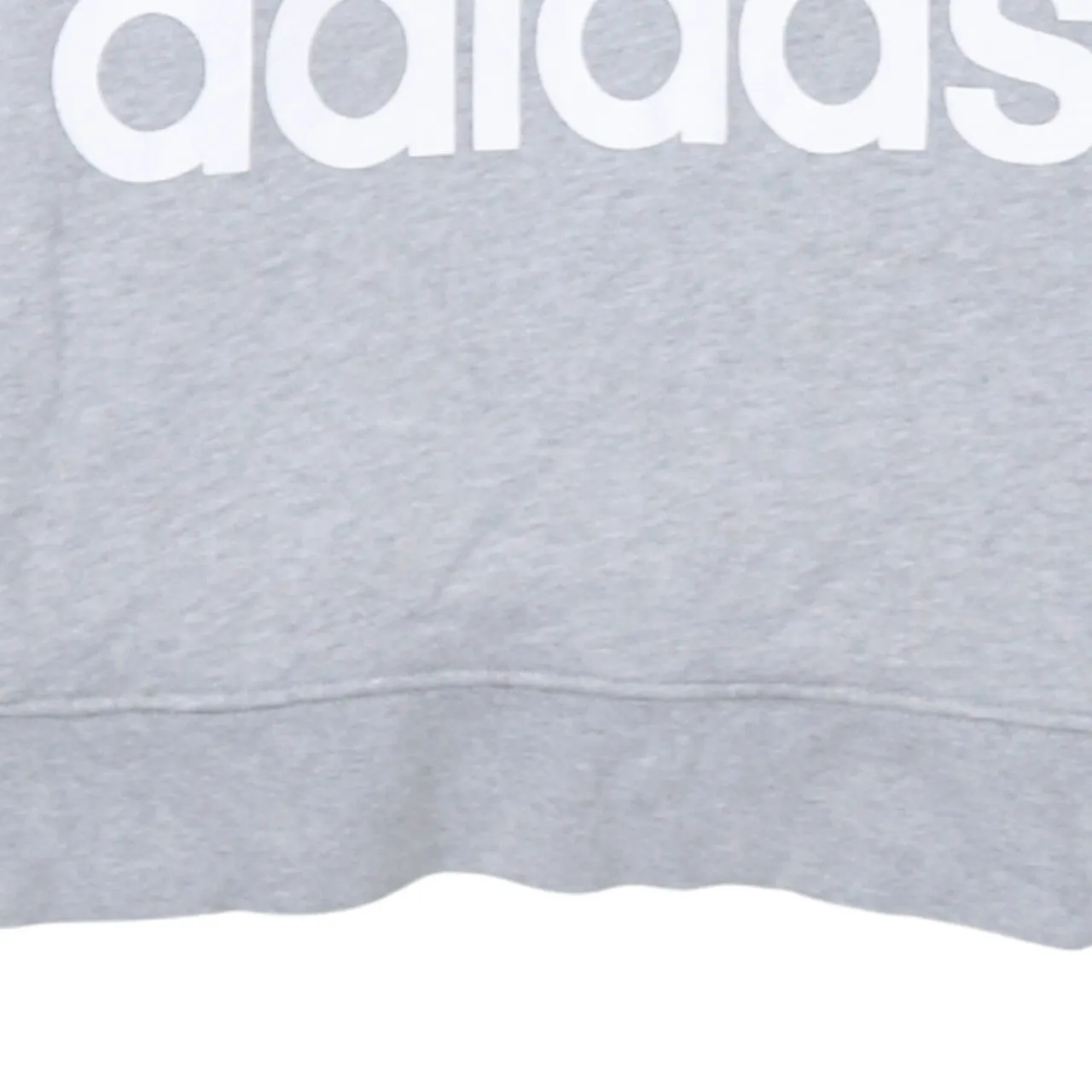 Adidas Light Grey Hoodie Women’s Medium Big Trefoil Printed Logo Pullover Sweatshirt sold by Vintage Club product image thumbnail 4