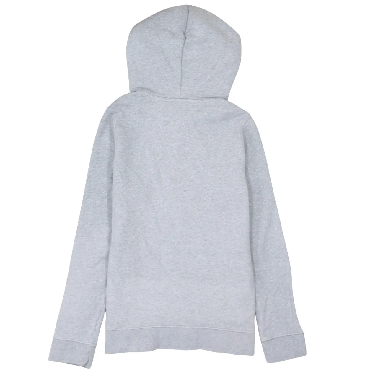 Adidas Light Grey Hoodie Women’s Medium Big Trefoil Printed Logo Pullover Sweatshirt sold by Vintage Club product image thumbnail 2