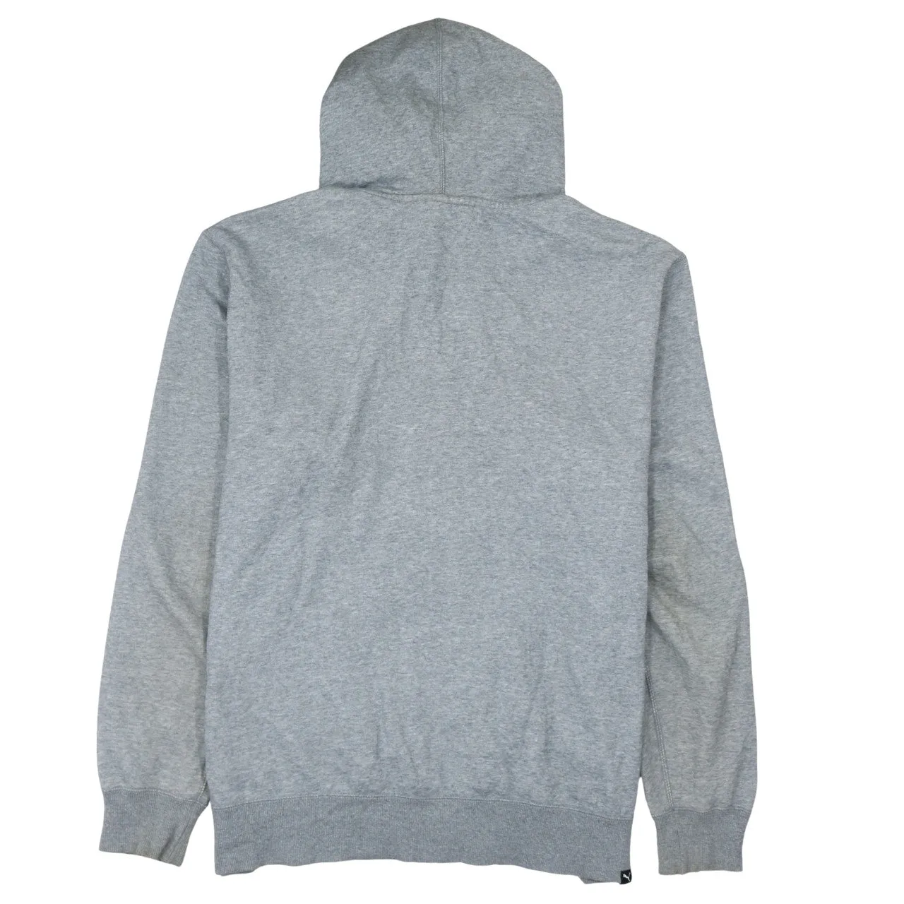 Puma Grey Full Zip Hoodie Men's XLarge Embroidered Logo Split Pockets Ribbed Hem Sweatshirt sold by Vintage Club product image thumbnail 2