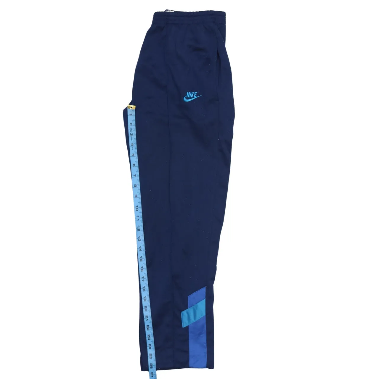 Nike Navy Blue Trousers Men's Small Embroidered Swoosh Elastic Waist Contrast Panels Track Pants sold by Vintage Club product image thumbnail 5
