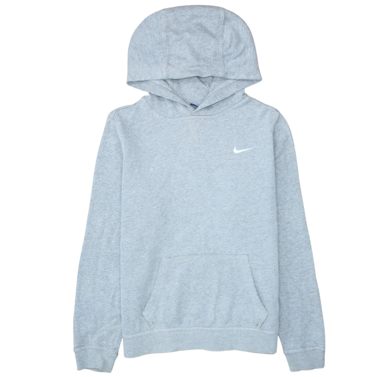 Nike Light Grey Hoodie Women’s XLarge Embroidered Swoosh Front Pocket Pullover Sweatshirt sold by Vintage Club