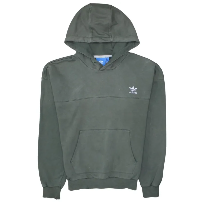 Adidas Dark Green Hoodie Men's Small Embroidered Trefoil Logo Front Pocket Pullover Sweatshirt sold by Vintage Club