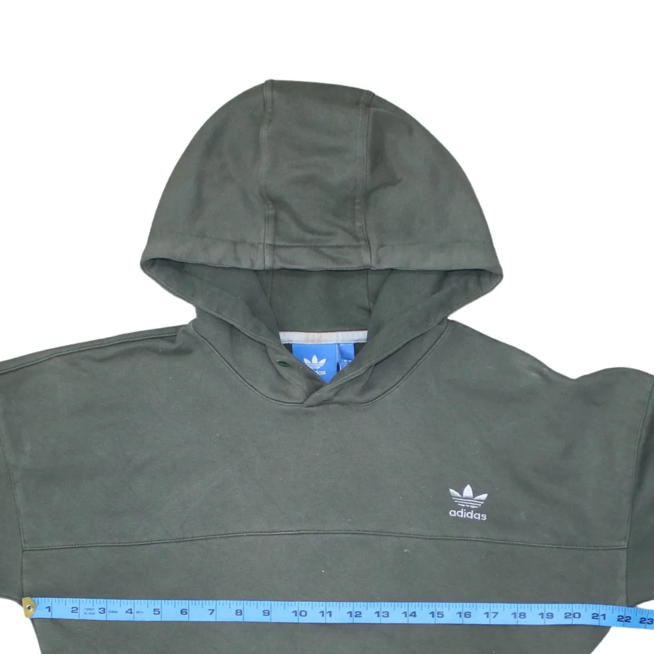 Adidas Dark Green Hoodie Men's Small Embroidered Trefoil Logo Front Pocket Pullover Sweatshirt sold by Vintage Club product image thumbnail 5