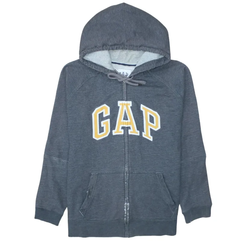 Gap Dark Grey Hoodie Men's Large Full Zip Embroidered Logo Split Pockets Sweatshirt sold by Vintage Club