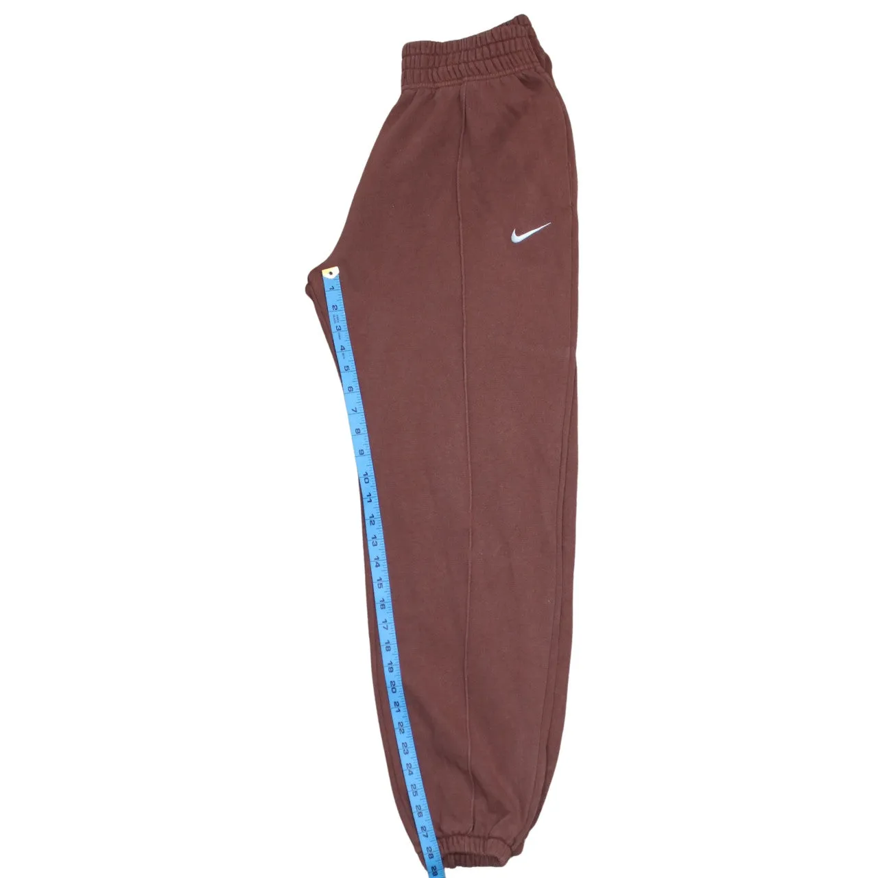 Nike Burgundy Red Joggers Men’s Small Embroidered Swoosh Elastic Waist Cuffed Sweatpants sold by Vintage Club product image thumbnail 5