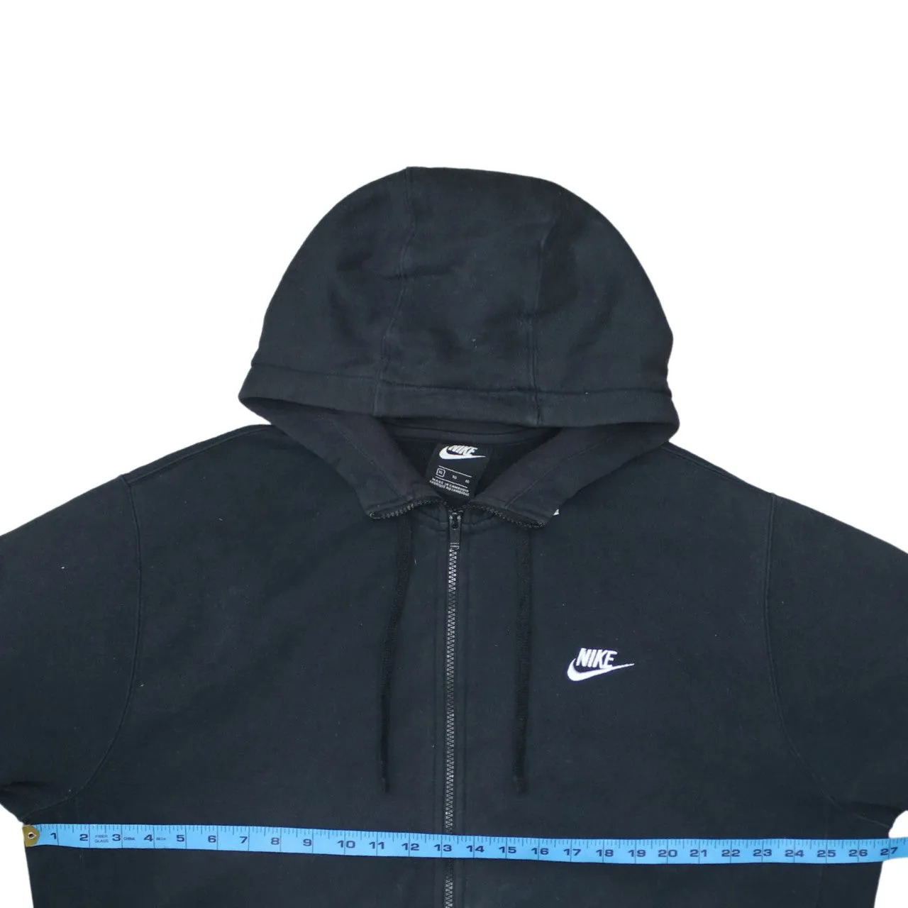 Nike Black Full Zip Hoodie Men's XLarge Embroidered Swoosh Split Pocket Sweatshirt sold by Vintage Club product image thumbnail 5