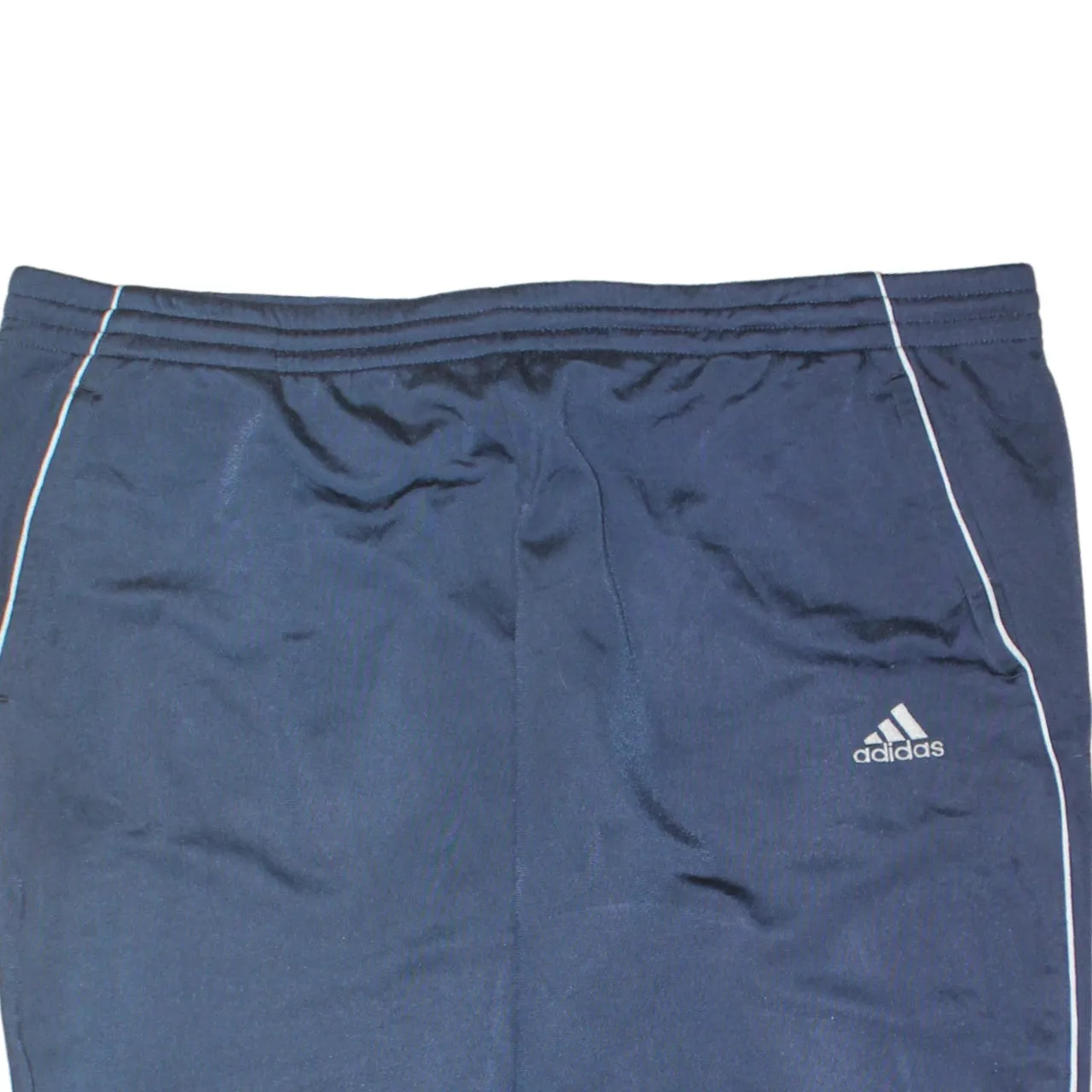 Adidas Navy Blue Track Pants Men's Medium Embroidered Logo Piped Sides Trousers sold by Vintage Club product image thumbnail 3