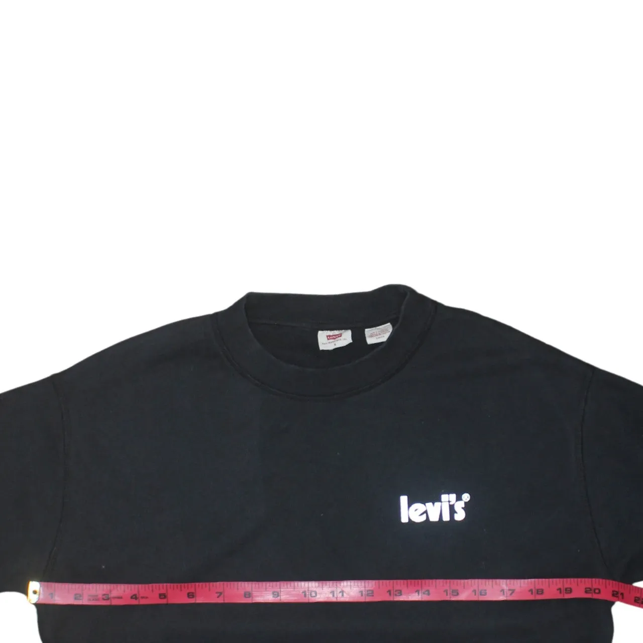 Levi's Black Sweatshirt Men's Small Printed Chest Logo Crewneck Pullover Fleece Top sold by Vintage Club product image thumbnail 5