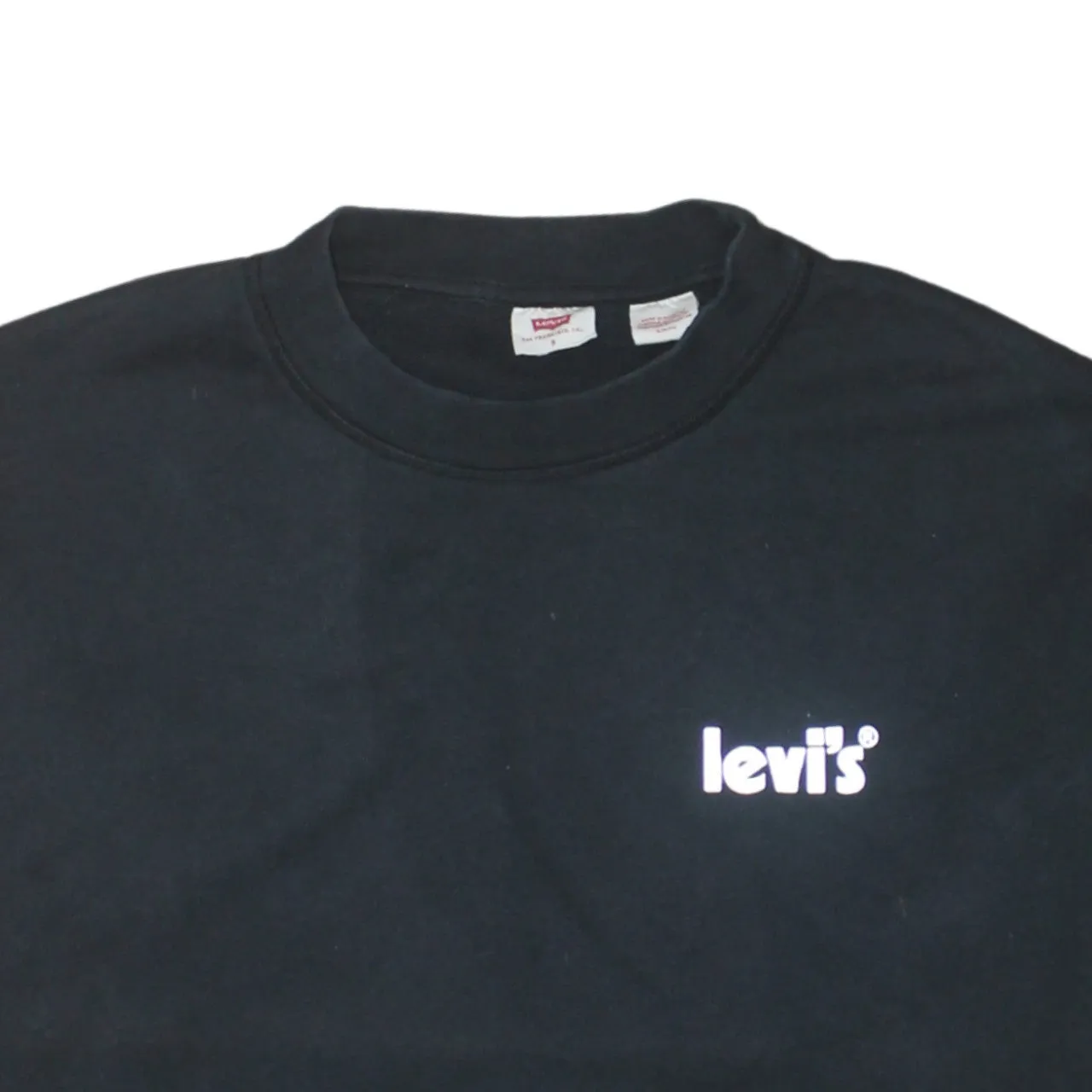 Levi's Black Sweatshirt Men's Small Printed Chest Logo Crewneck Pullover Fleece Top sold by Vintage Club product image thumbnail 3