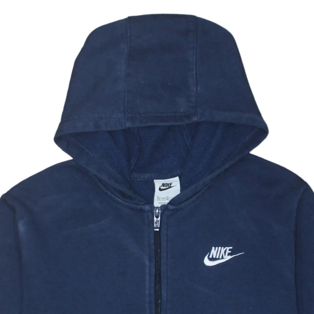 Nike Navy Blue Full Zip Hoodie Women’s XLarge Embroidered Swoosh Split Pockets Fleece Sweatshirt sold by Vintage Club product image thumbnail 3