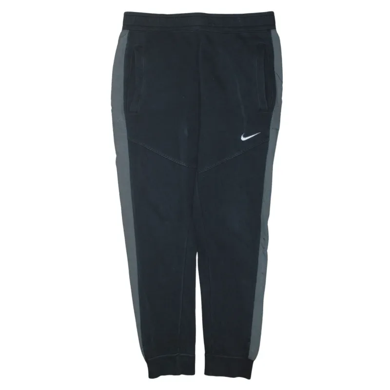 Nike Black Joggers Men’s Medium Embroidered Swoosh Grey Side Panels Cuffed Sweatpants sold by Vintage Club