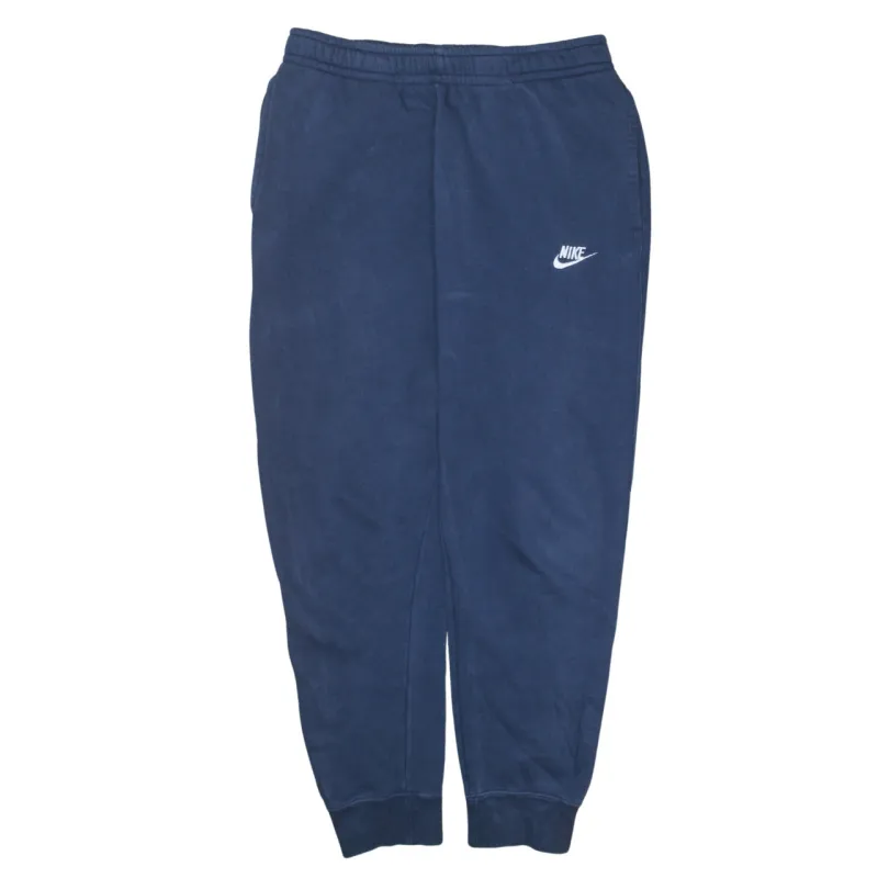 Nike Navy Blue Joggers Men's Medium Embroidered Swoosh Elastic Waist Cuffed Sweatpants sold by Vintage Club