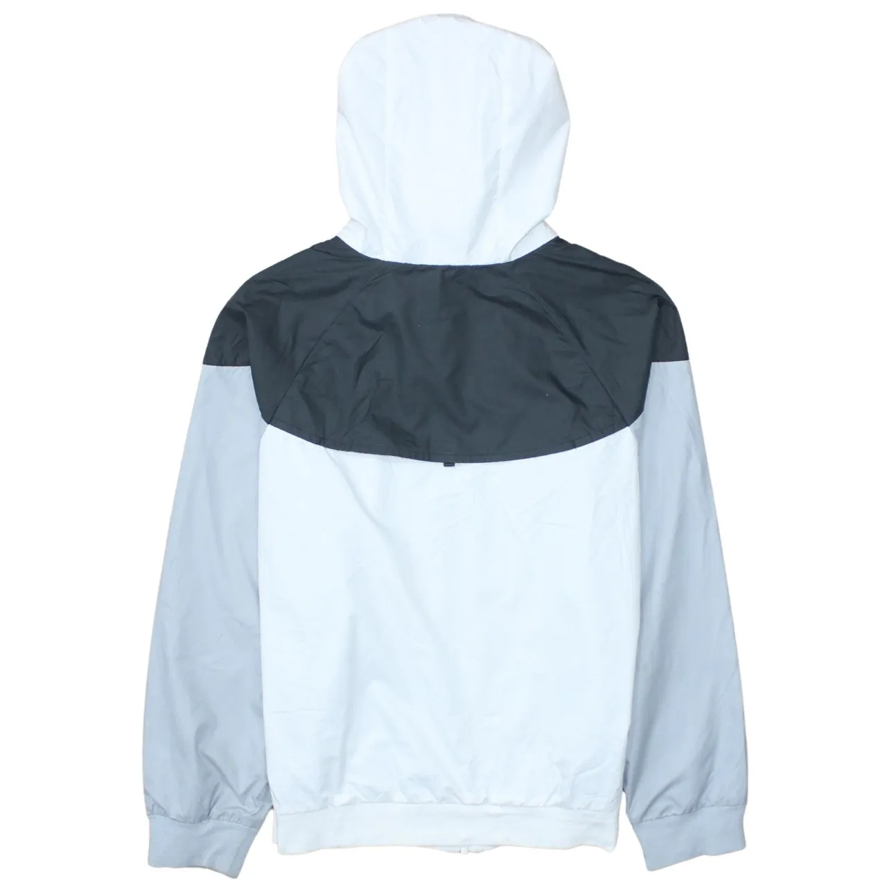 Nike White Grey Hooded Windbreaker Women’s Large Full Zip Colour Block Jacket sold by Vintage Club product image thumbnail 2