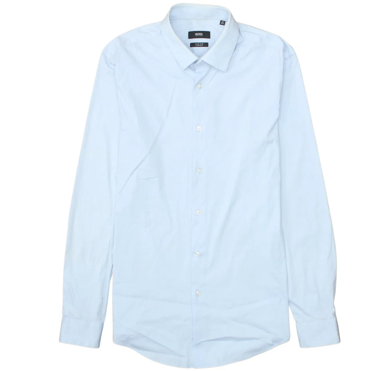 HUGO BOSS Light Blue Shirt Men's Large Long Sleeve Button Up Smart Casual Top sold by Vintage Club