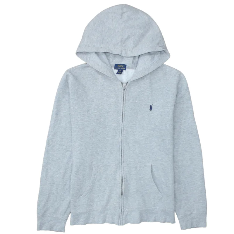 Polo Ralph Lauren Light Grey Hoodie Women’s XLarge Full Zip Embroidered Pony Pockets Sweatshirt sold by Vintage Club
