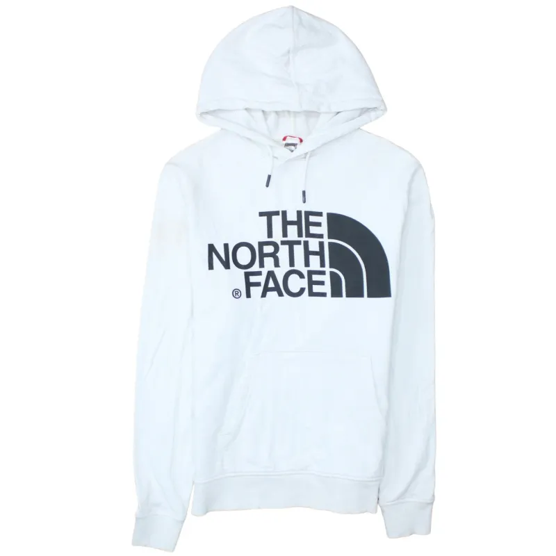 The North Face White Hoodie Men's Medium Printed Logo Front Back Pullover Sweatshirt sold by Vintage Club