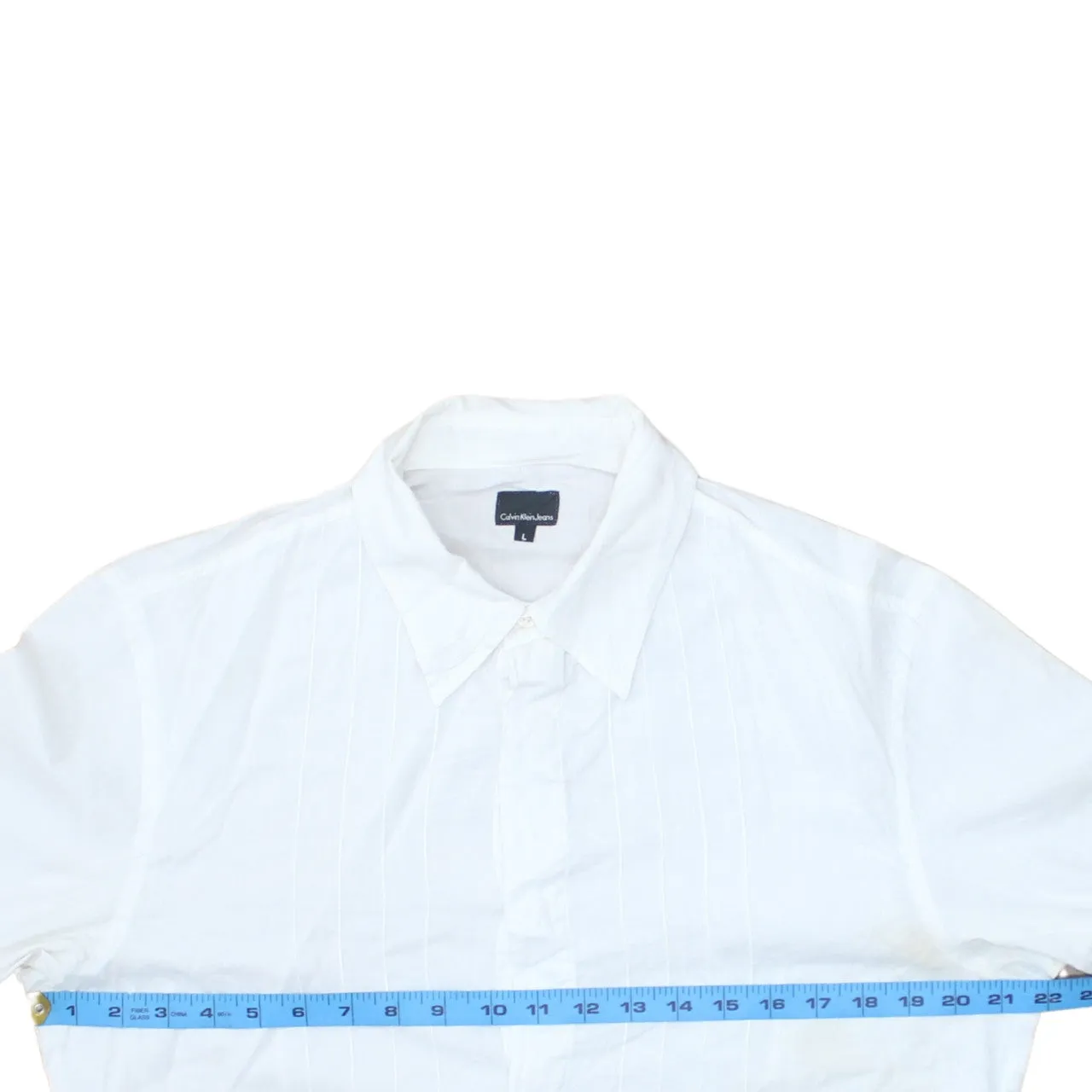 Calvin Klein White Long Sleeve Shirt Men's Large Pleated Front Smart Casual sold by Vintage Club product image thumbnail 5