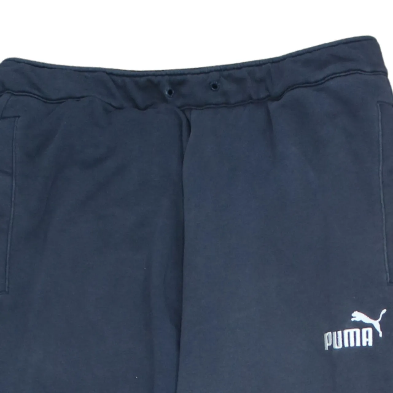 Puma Navy Blue Joggers Men's Large Elastic Waist Cuffed Hem Printed Logo Sweatpants sold by Vintage Club product image thumbnail 3