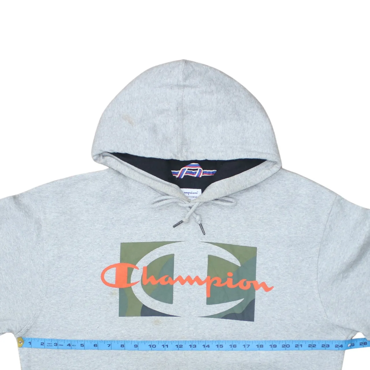 Champion Grey Hoodie Men's Large Printed Logo Front Pocket Pullover Sweatshirt sold by Vintage Club product image thumbnail 5