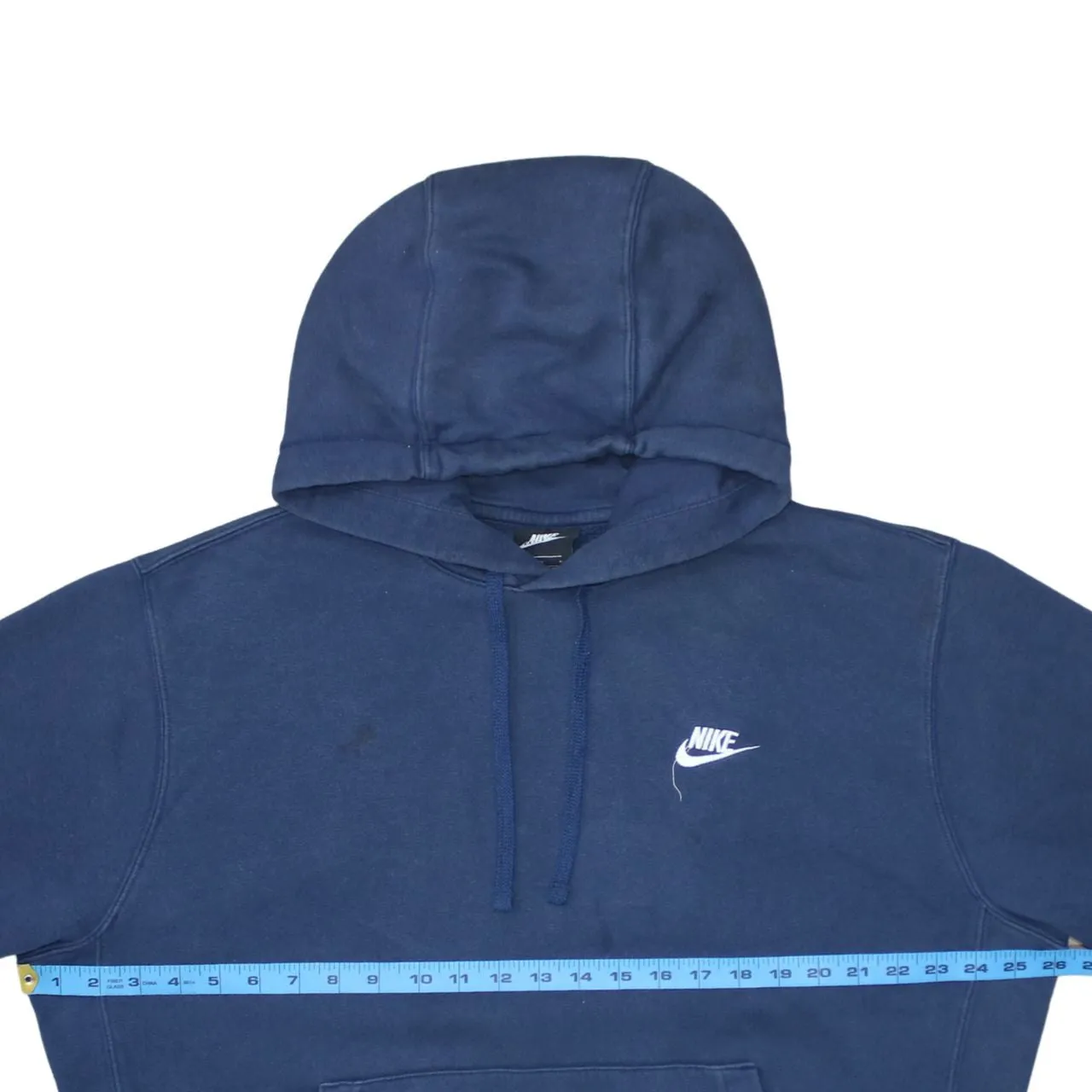 Nike Navy Blue Hoodie Men's Large Embroidered Swoosh Logo Front Pocket Pullover Sweatshirt sold by Vintage Club product image thumbnail 5