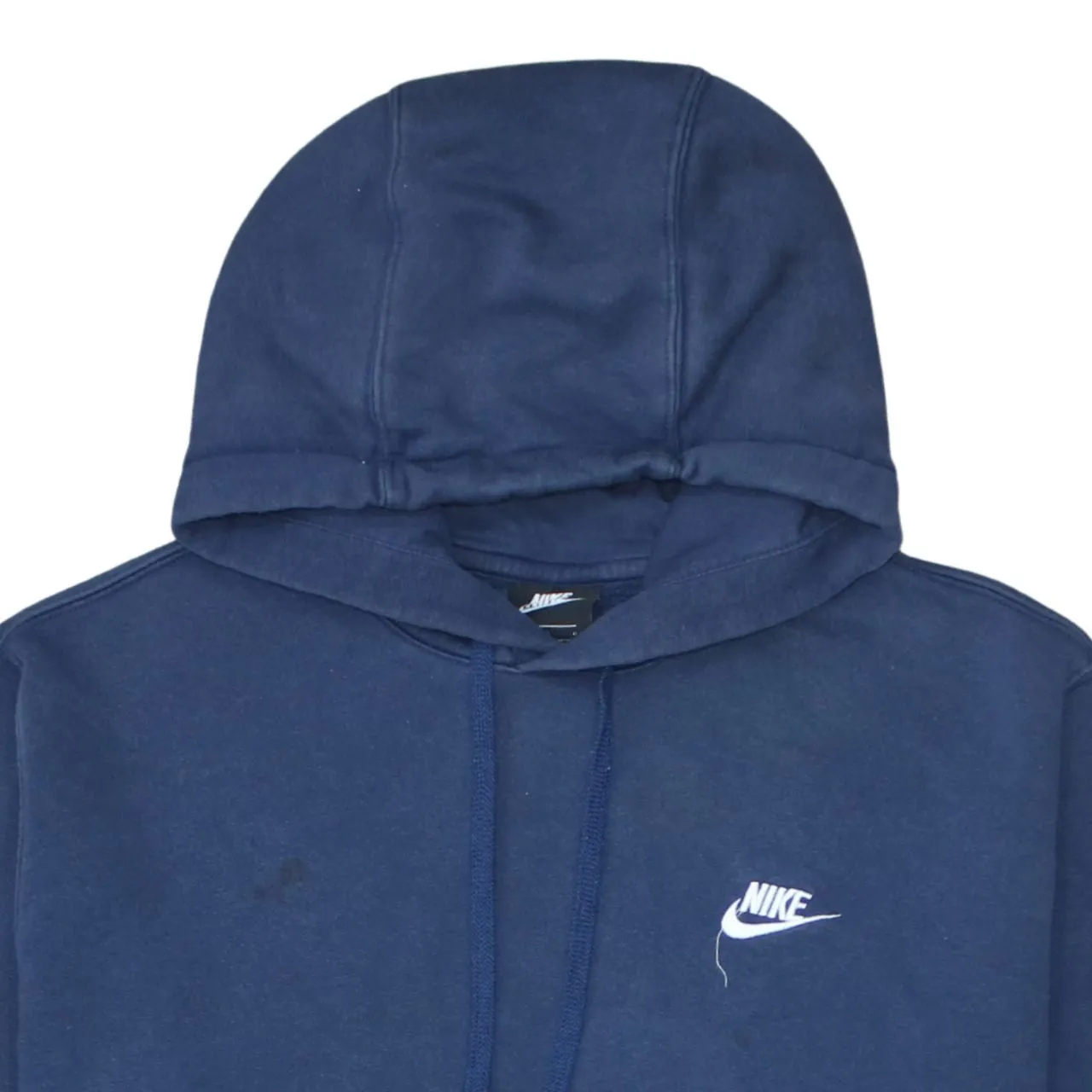 Nike Navy Blue Hoodie Men's Large Embroidered Swoosh Logo Front Pocket Pullover Sweatshirt sold by Vintage Club product image thumbnail 3