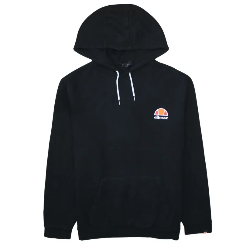 Ellesse Black Hoodie Women’s 4XL Embroidered Chest Logo Drawstring Hood Front Pocket Sweatshirt made by Ellesse