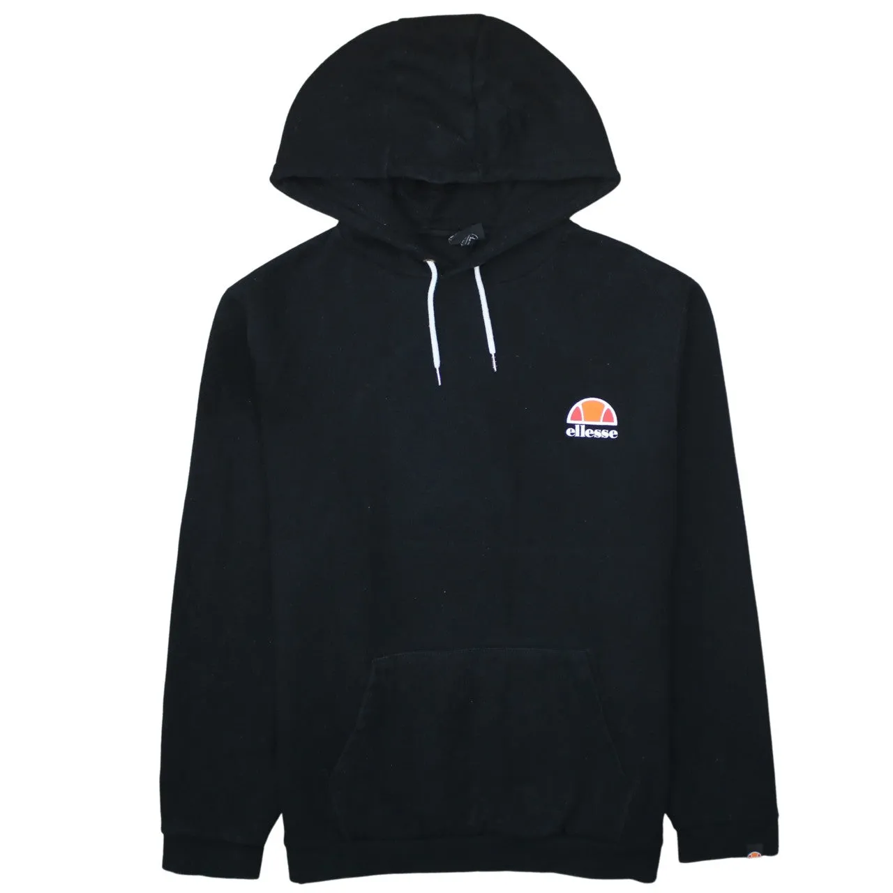 Ellesse Black Hoodie Women’s 4XL Embroidered Chest Logo Drawstring Hood Front Pocket Sweatshirt sold by Vintage Club