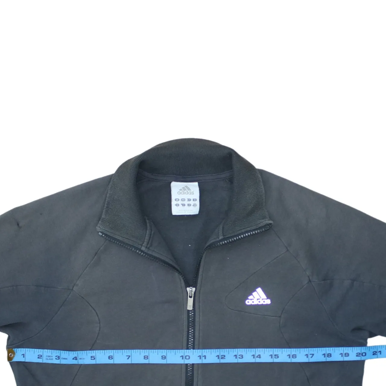 Adidas Dark Grey Jacket Men's Small Full Zip Embroidered Logo Zip Pockets Track Top sold by Vintage Club product image thumbnail 5