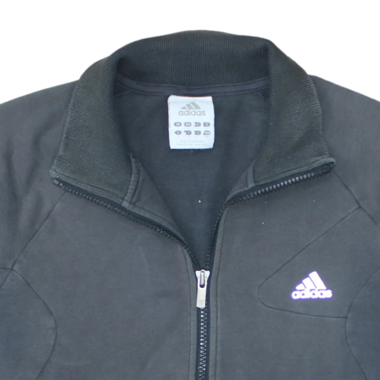 Adidas Dark Grey Jacket Men's Small Full Zip Embroidered Logo Zip Pockets Track Top sold by Vintage Club product image thumbnail 3