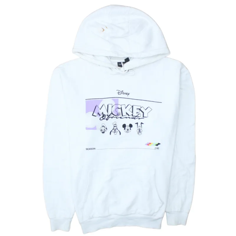 Disney White Hoodie Women’s 2XL Mickey And Friends Printed Graphic Pullover Sweatshirt sold by Vintage Club