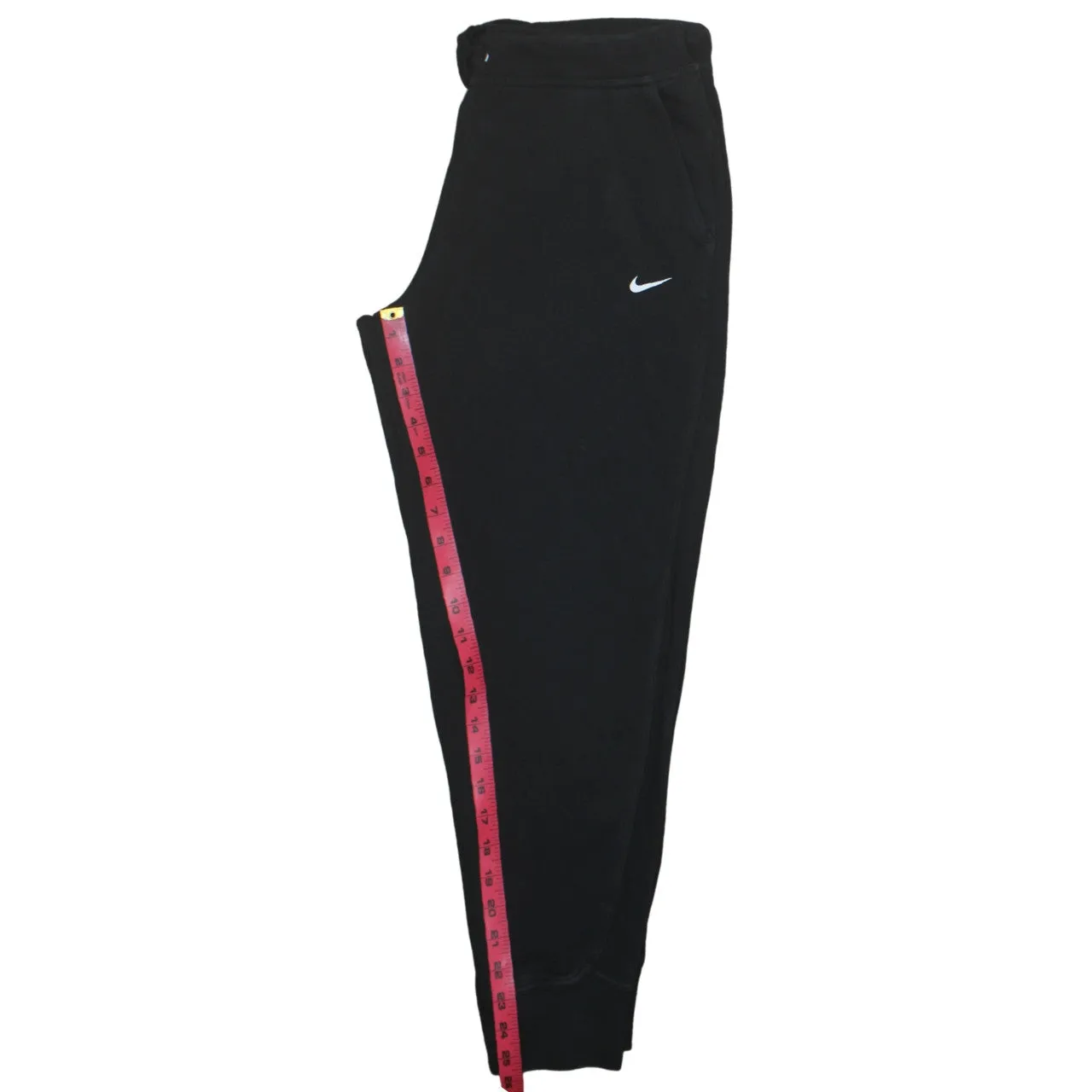 Nike Black Joggers Sweatpants Men’s Medium Embroidered Swoosh Cuffed Hem Drawstring Waist sold by Vintage Club product image thumbnail 5