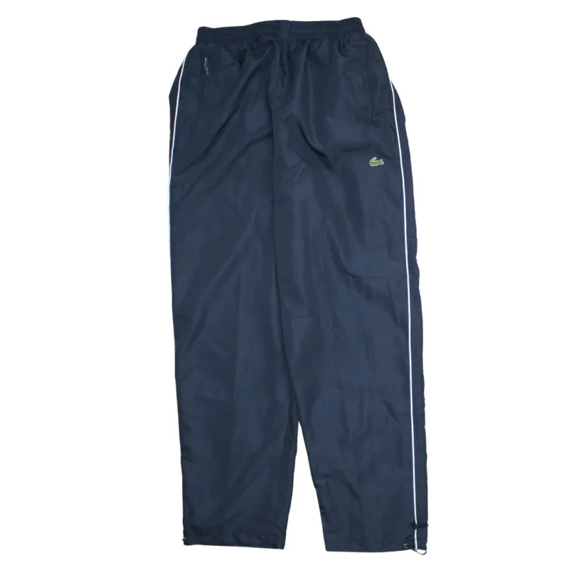 Lacoste Navy Blue Track Trousers Men's 28 Embroidered Logo Side Stripe Zip Hem Pants made by Lacoste