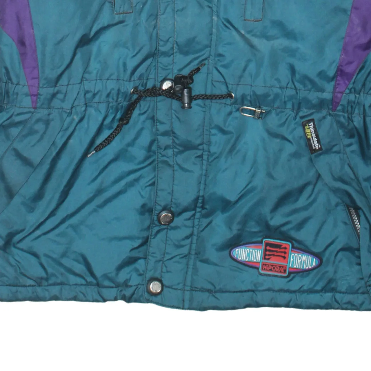 Rodeo Teal Colourblock Windbreaker Jacket Men's Large Drawstring Waist Zip Pockets Outerwear sold by Vintage Club product image thumbnail 4