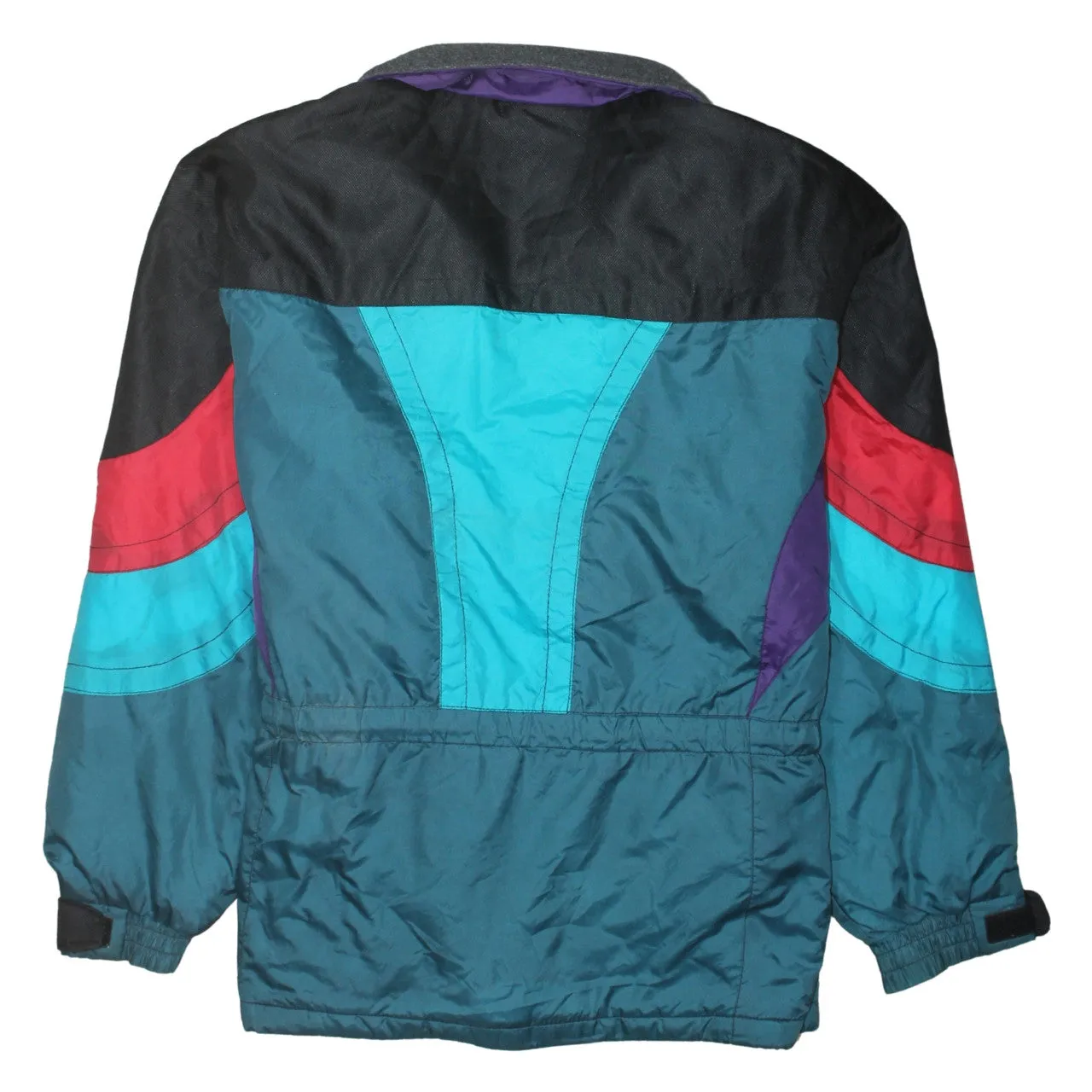 Rodeo Teal Colourblock Windbreaker Jacket Men's Large Drawstring Waist Zip Pockets Outerwear sold by Vintage Club product image thumbnail 2