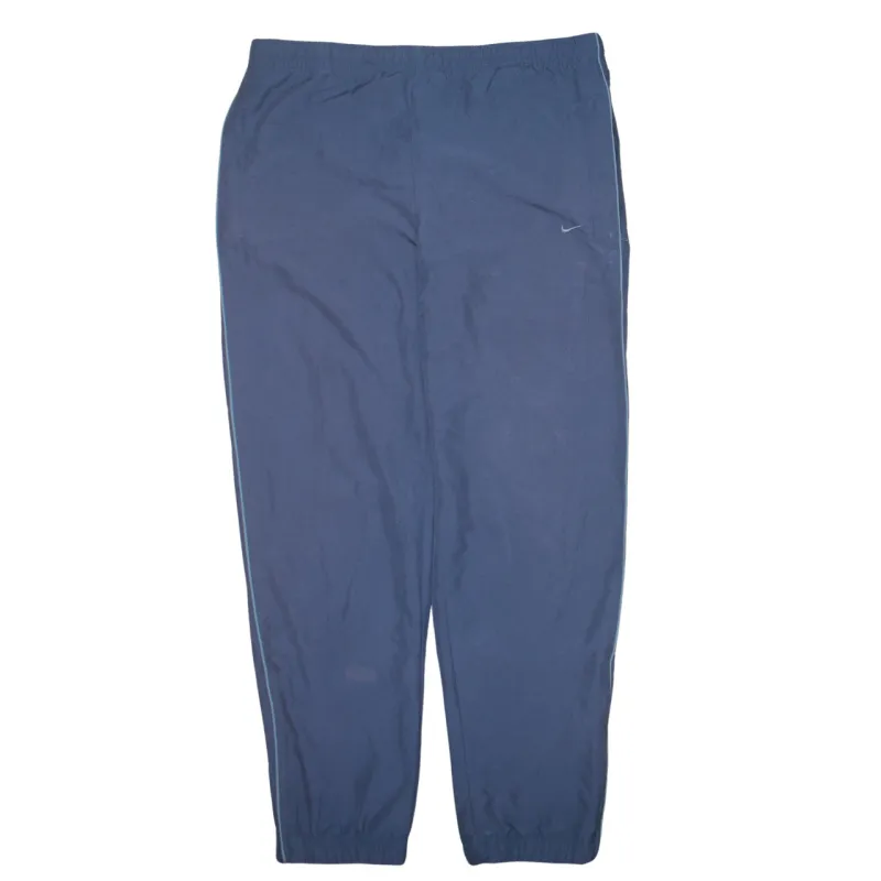 Nike Navy Blue Joggers Men's Medium Embroidered Swoosh Elasticated Waist Cuffed Track Pants made by Nike