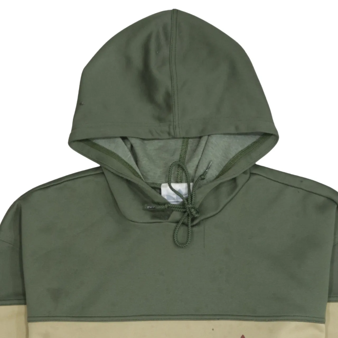 Adidas Olive Green Hoodie Men's Small Trefoil Printed Logo Colour Block Pullover Sweatshirt sold by Vintage Club product image thumbnail 3