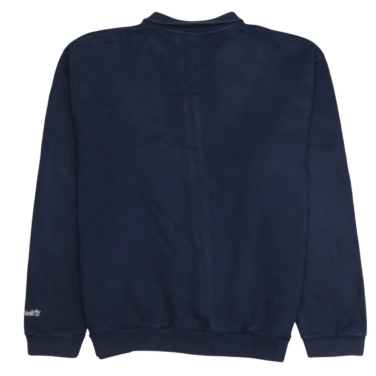 Timberland Navy Blue Full Zip Sweatshirt Men's XLarge Embroidered Logos Ribbed Hem Jacket Top sold by Vintage Club product image thumbnail 2