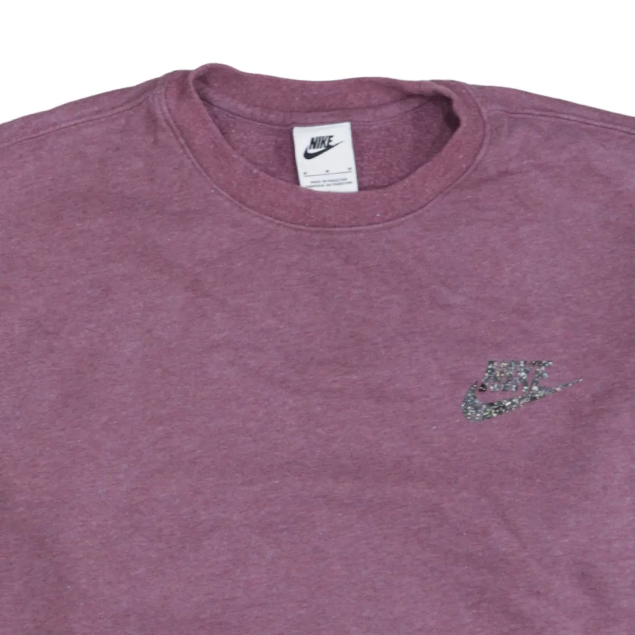 Nike Mauve Pink Sweatshirt Men's Medium Printed Glitter Logo Crewneck Pullover Top sold by Vintage Club product image thumbnail 3