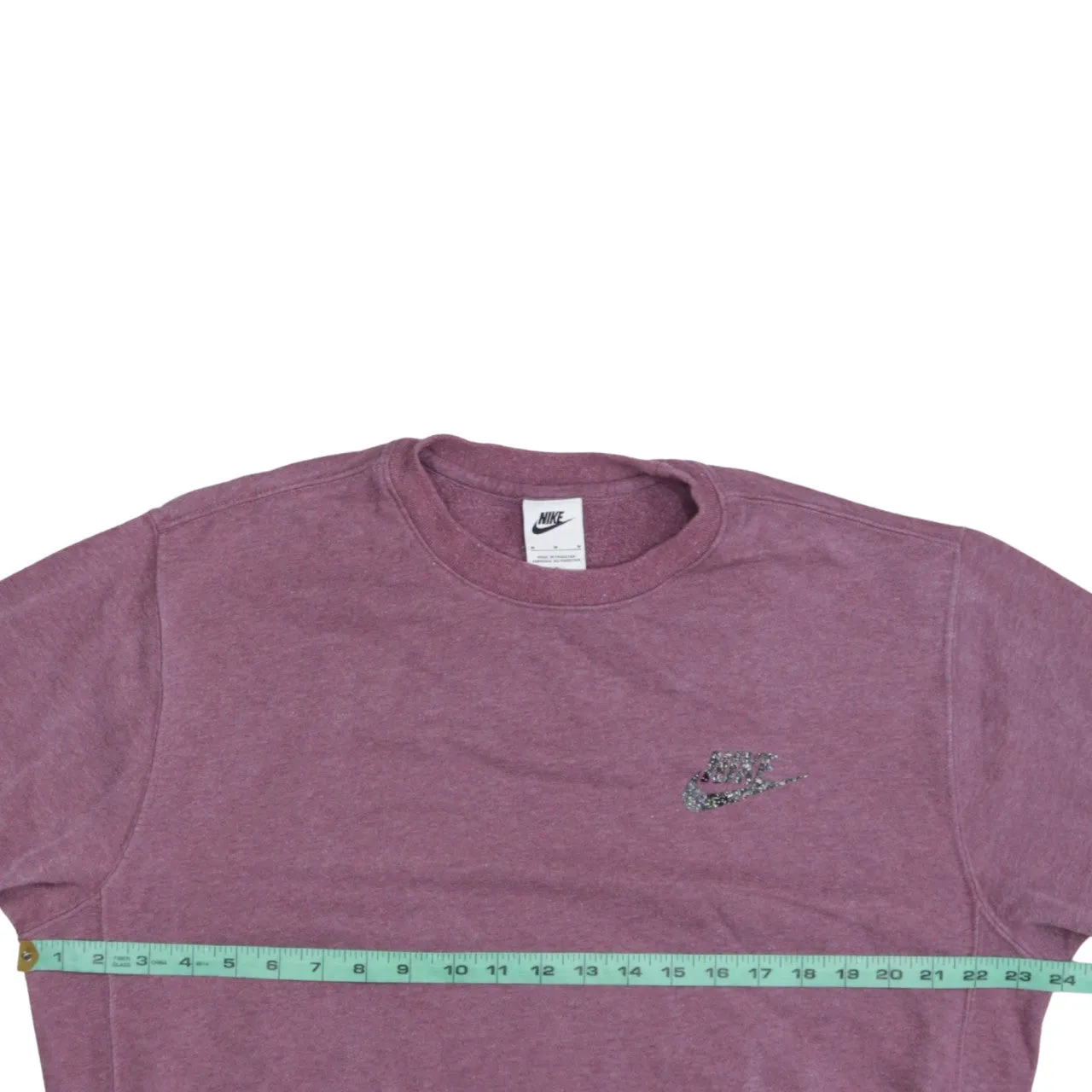 Nike Mauve Pink Sweatshirt Men's Medium Printed Glitter Logo Crewneck Pullover Top sold by Vintage Club product image thumbnail 5