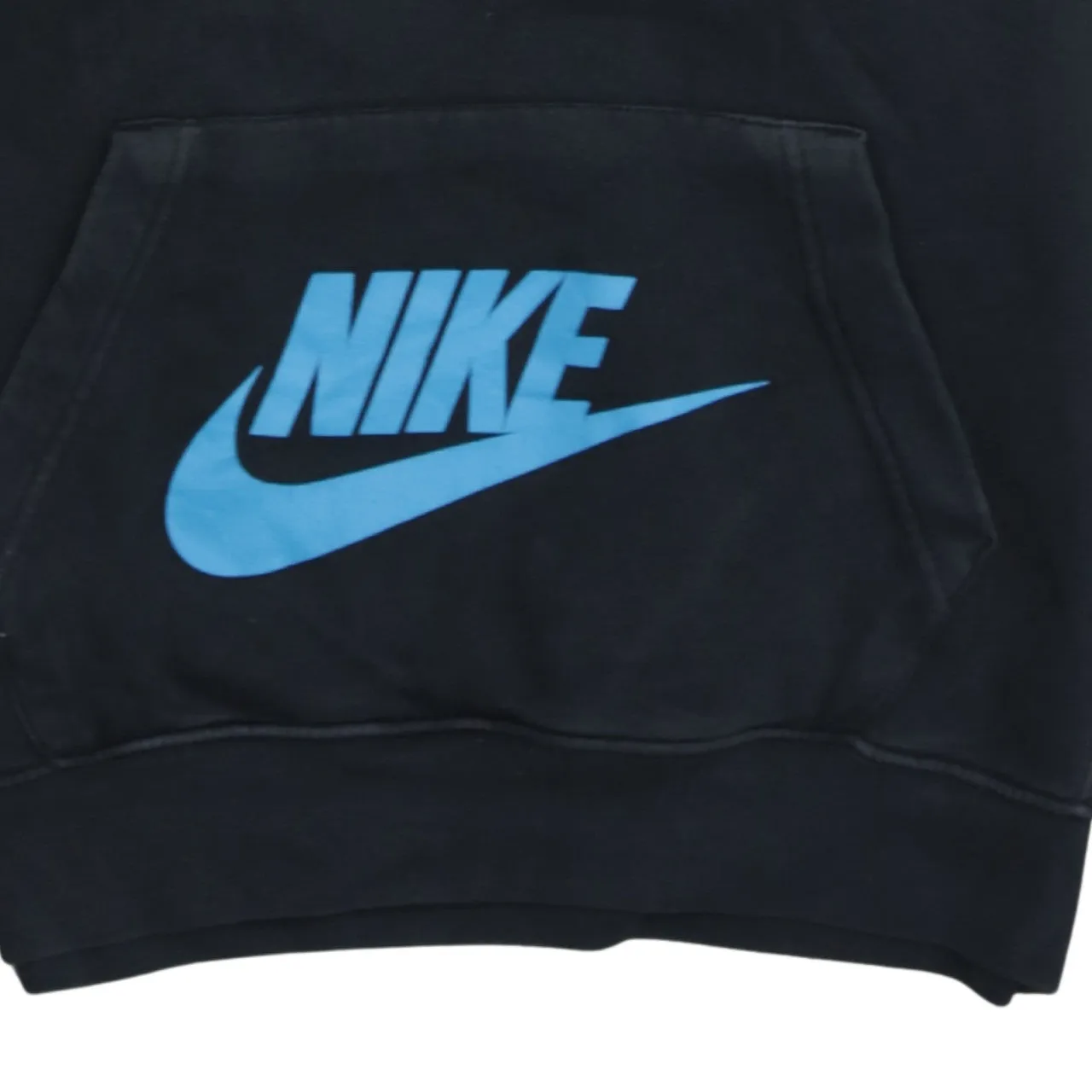 Nike Black Hoodie Men's Large Blue Printed Logo Sleeve Text Pullover Sweatshirt sold by Vintage Club product image thumbnail 4