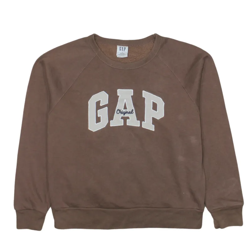 Gap Brown Sweatshirt Men's Small Original Logo Crewneck Pullover Fleece Top sold by Vintage Club