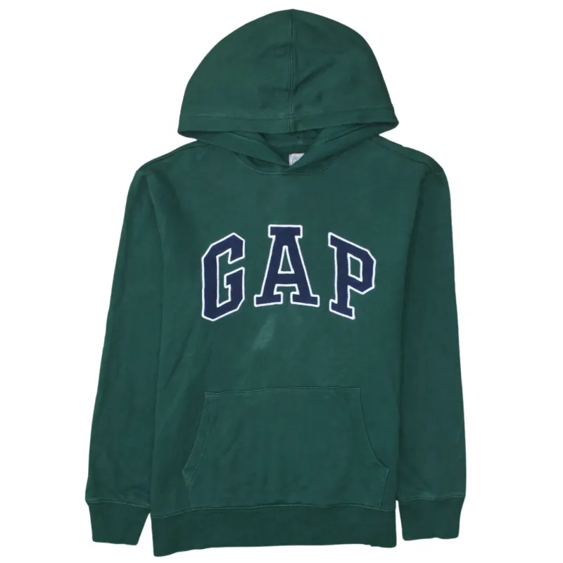 Gap Dark Green Hoodie Men's Medium Embroidered Logo Front Pocket Pullover Sweatshirt made by Vintage Club
