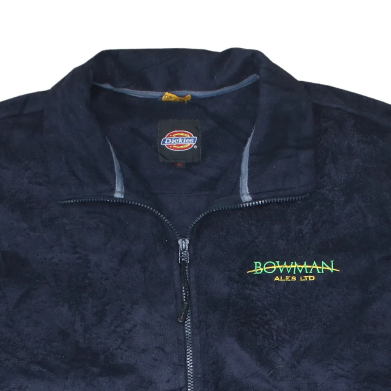 Dickies Navy Blue Fleece Jacket Men's XLarge Embroidered Chest Logo Zip Pockets Full Zip sold by Vintage Club product image thumbnail 3