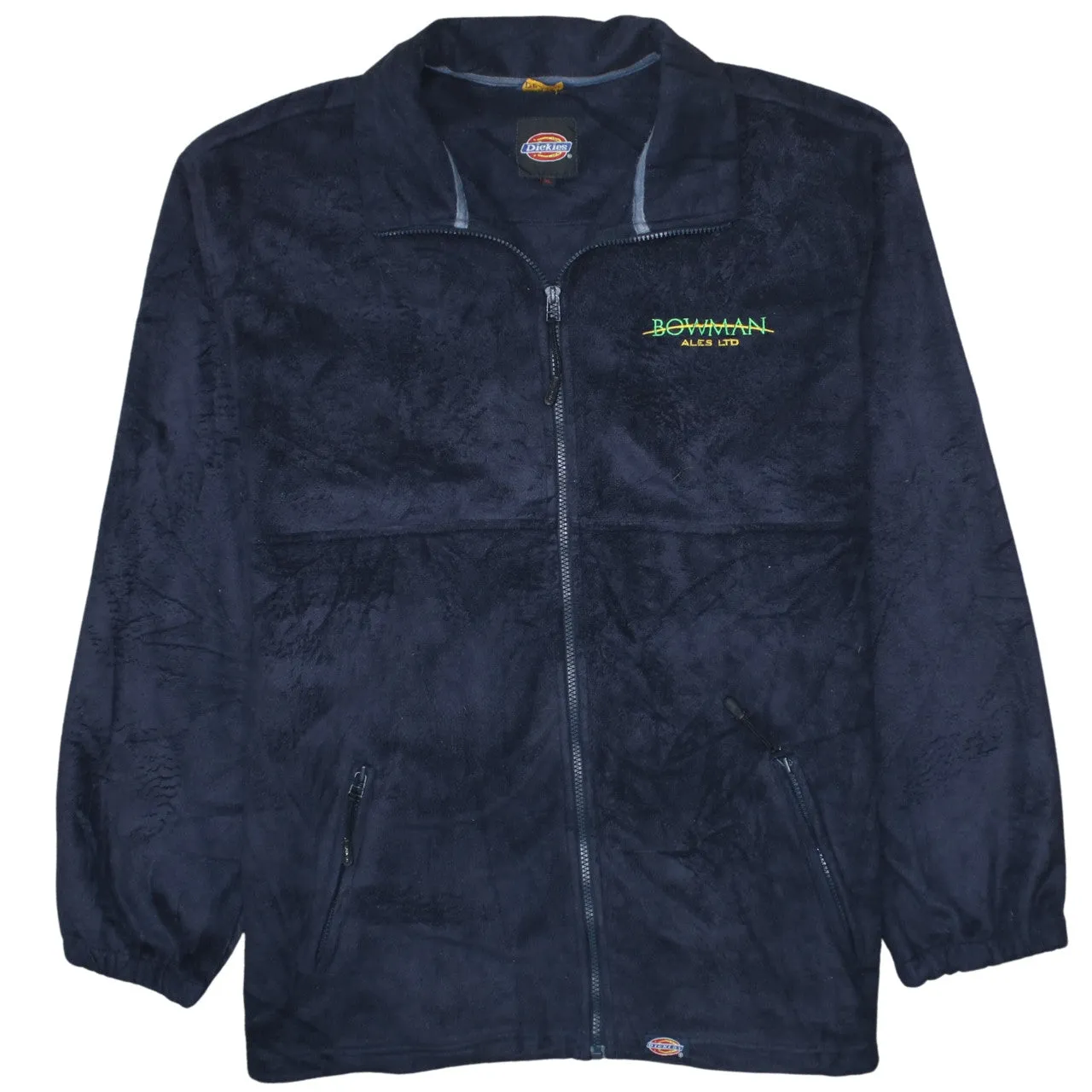 Dickies Navy Blue Fleece Jacket Men's XLarge Embroidered Chest Logo Zip Pockets Full Zip sold by Vintage Club
