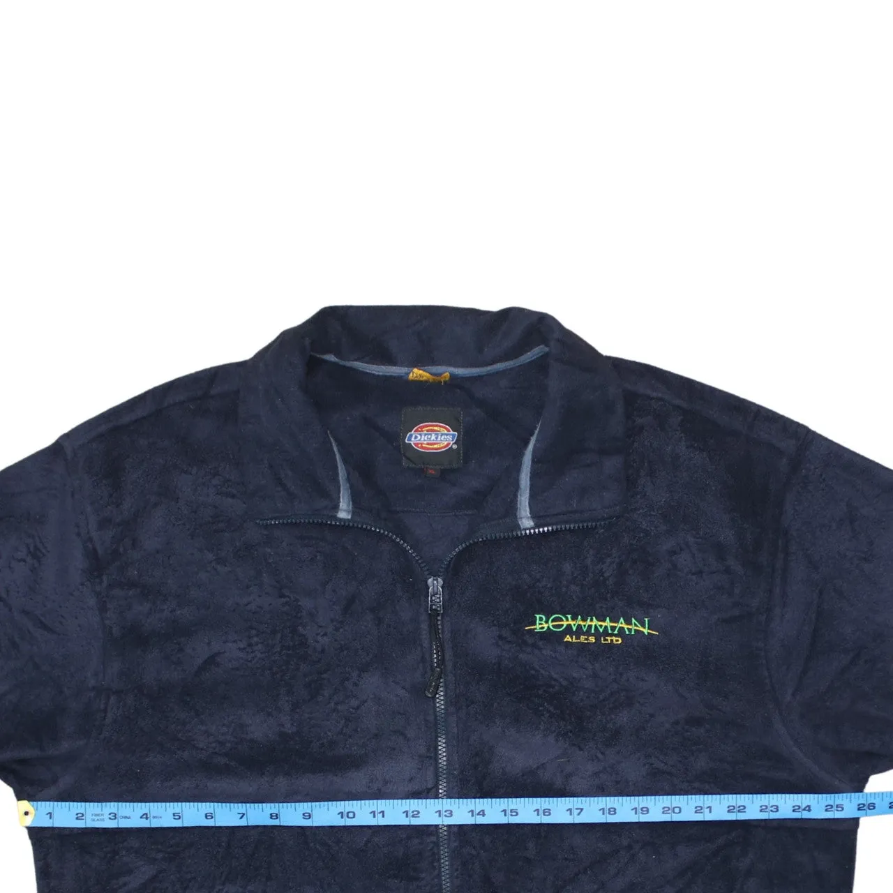 Dickies Navy Blue Fleece Jacket Men's XLarge Embroidered Chest Logo Zip Pockets Full Zip sold by Vintage Club product image thumbnail 5