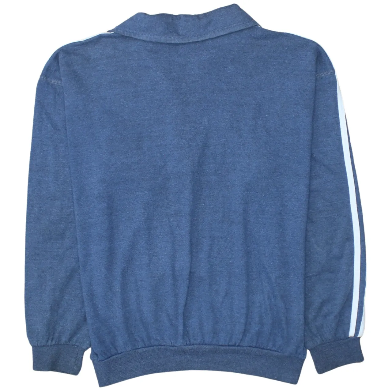 Adidas Blue Quarter Zip Sweatshirt Men's XSmall Embroidered Logo Three Stripe Sleeves Pullover Top sold by Vintage Club product image thumbnail 2