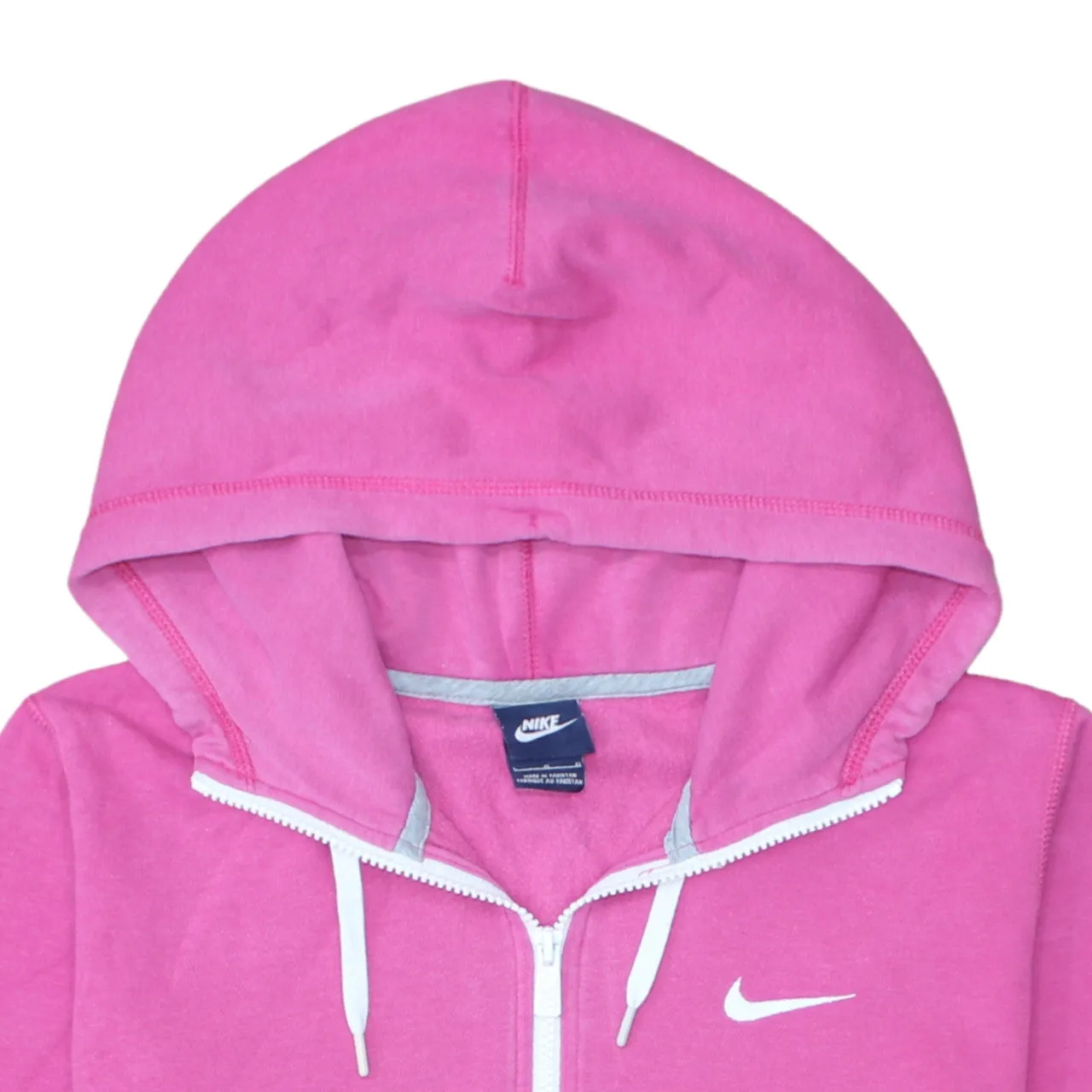 Nike Pink Hoodie Women’s Large Quarter Zip Printed Swoosh Front Pocket Pullover Sweatshirt sold by Vintage Club product image thumbnail 3