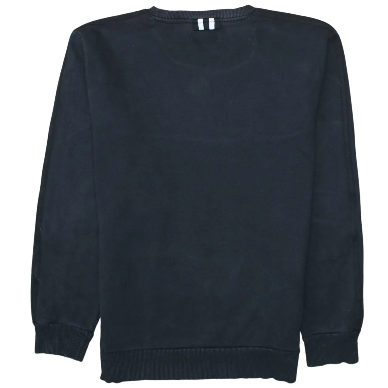 Adidas Black Sweatshirt Men's Medium Trefoil Logo Three Stripe Sleeves Pullover Top sold by Vintage Club product image thumbnail 2