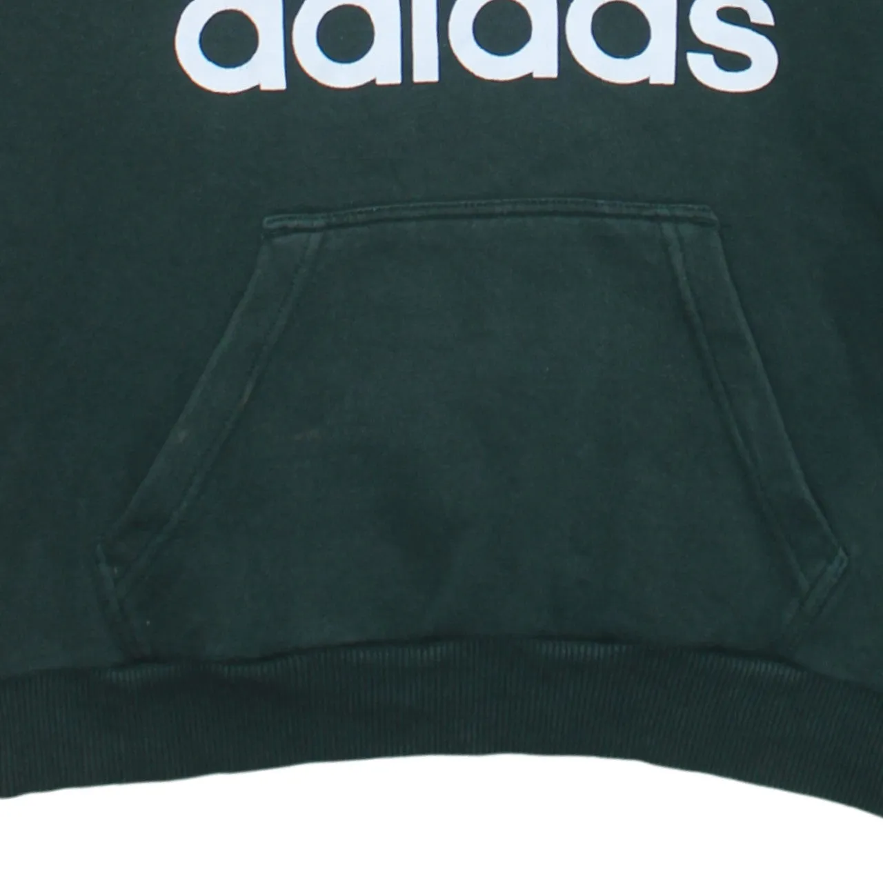 Adidas Dark Green Hoodie Men's XSmall Printed Trefoil Logo Front Pocket Pullover Sweatshirt sold by Vintage Club product image thumbnail 4