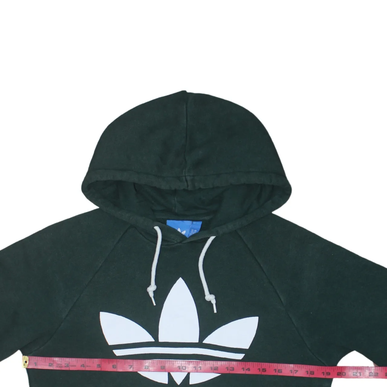 Adidas Dark Green Hoodie Men's XSmall Printed Trefoil Logo Front Pocket Pullover Sweatshirt sold by Vintage Club product image thumbnail 5